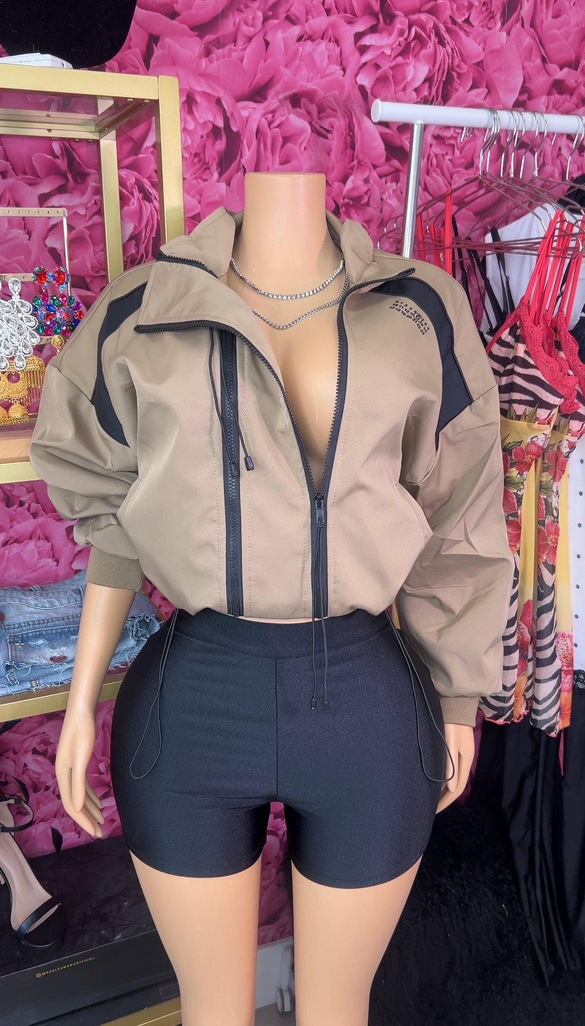 Superdown Contrast Tan Windbreaker