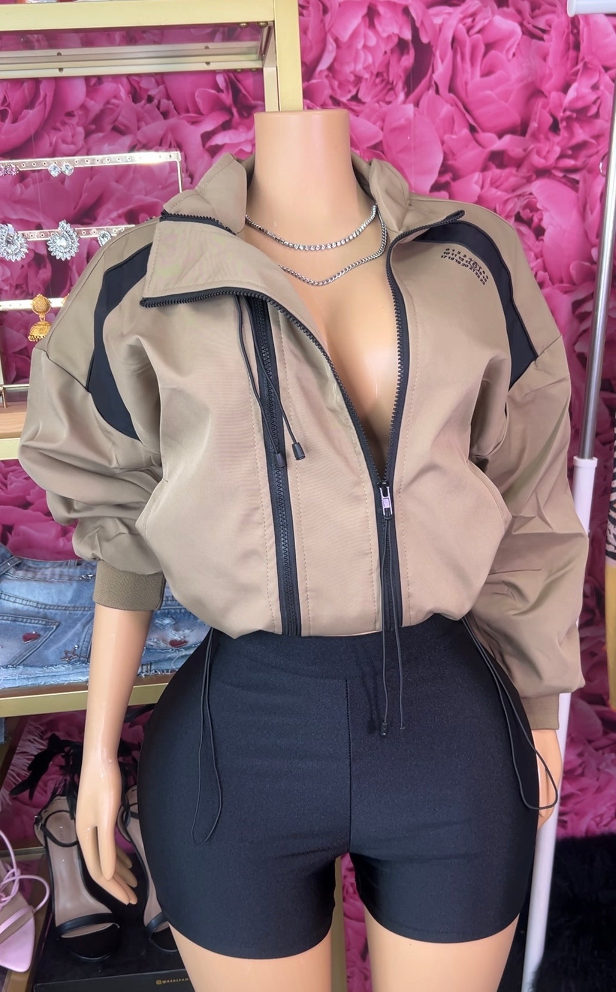 Superdown Contrast Tan Windbreaker