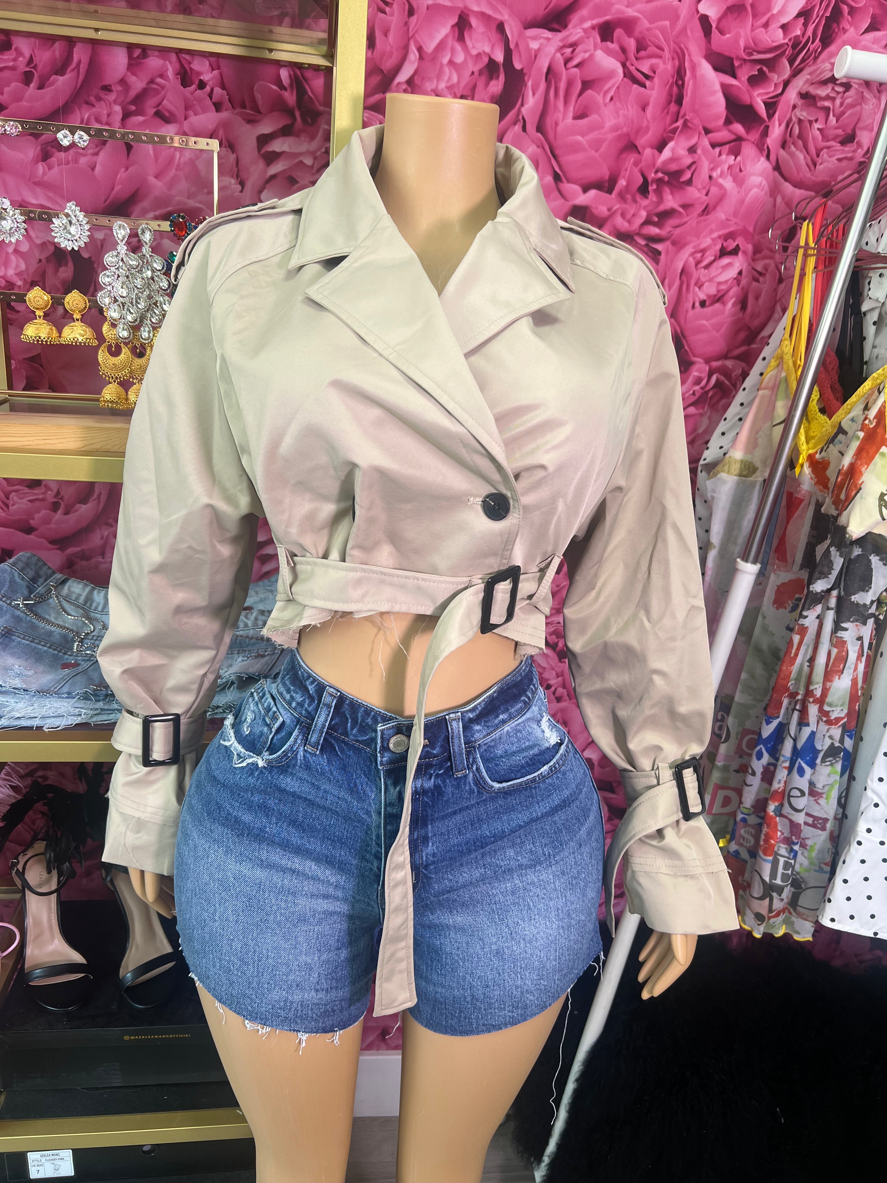 Sandy Cropped Trench Jacket