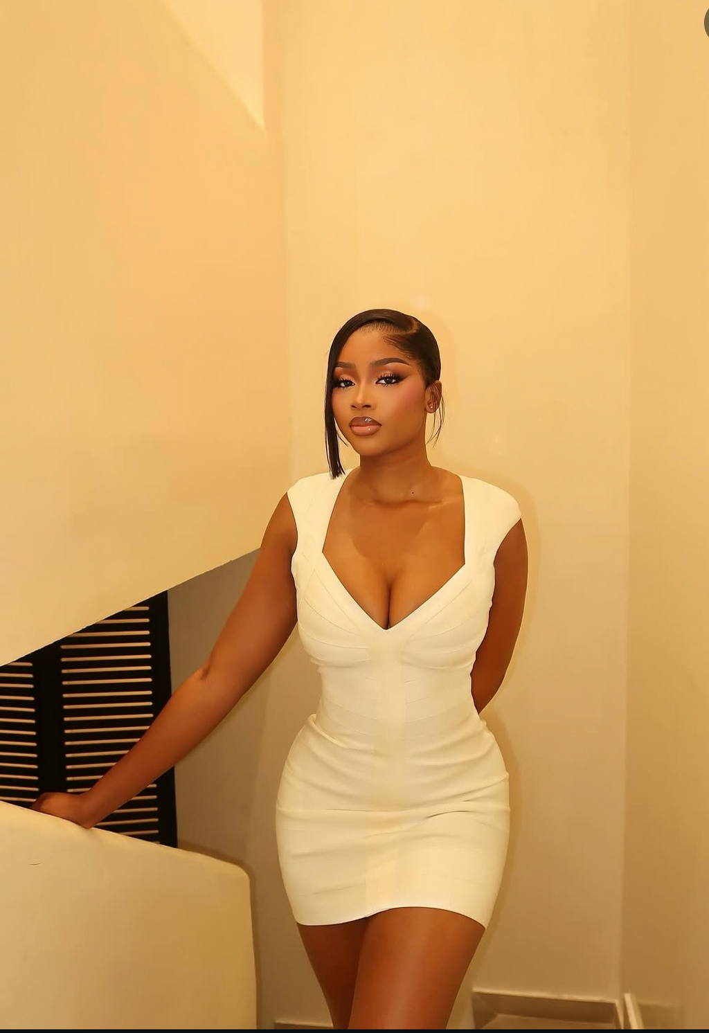 London Creme Dolly Bandage Dress